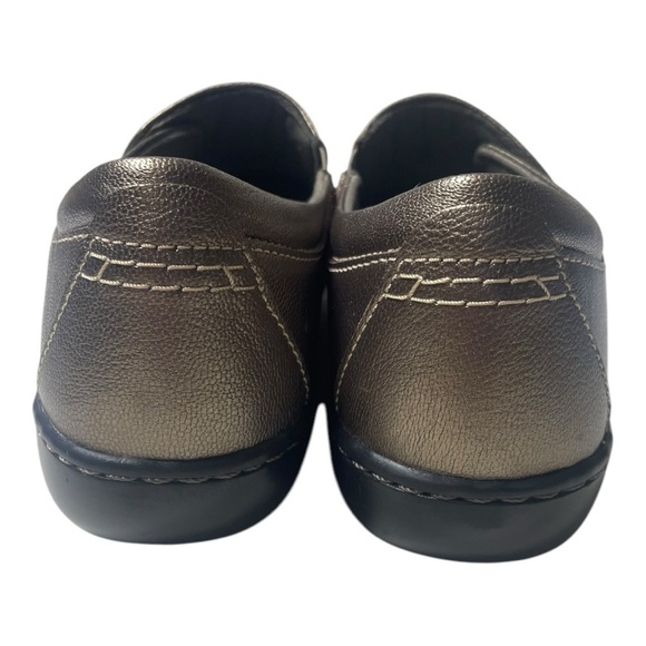 NWT Clarks Women’s Ashland Lane Leather Metallic Slip On Loafers - Picture 5 of 9